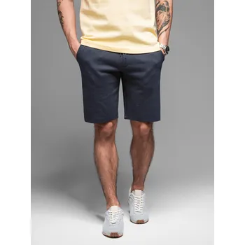 Pánské kraťasy Ležérní pánské šortky SLIM FIT z žakárového úpletu - tmavě modré V1 OM-SRCS-0168 - M