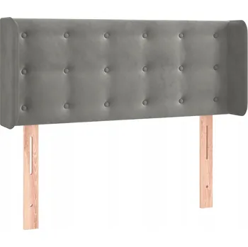 Luxusní Čelo Postele Ušák Samet Světle Šedá 93x16x78/88cm