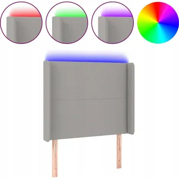 LED čelo postele 103x16x118/128cm světle šedé