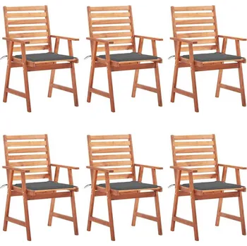 vidaXL Zahradní jídelní židle 6 ks s poduškami masivní akáciové dřevo [3078350] Barva: antracitová