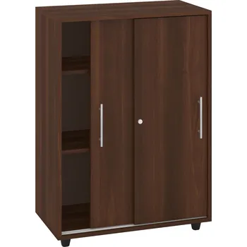 Ložnice Max-i Regál nízký LATHAM SX-03 policový s posuvnými dvířky Zvolte barvu:: ořech - tmavý