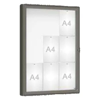 Informační tabulka Venkovní vitrína model 2000, 9 x A4, plexi, šedá PRO + doprava zdarma