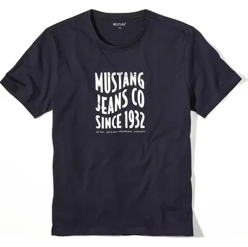 Pánské tričko MUSTANG Tmavě modré tričko s nápisem “Mustang Jeans Co. Since 1932” L 4246_2100.574