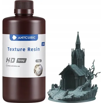 3D tisk UV Pryskyřice Anycubic Texture Resin HD Šedá 1l 1kg