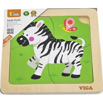 Puzzle VIGA Praktické Dřevěné Puzzle Zebra SKLÁDACÍ Pro Děti 18 M +