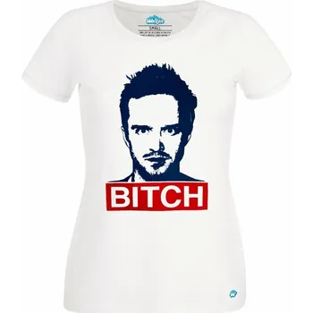 Dámské tričko Breaking Bad "Bitch" Jesse Pinkman (Skladem XS-4XL) (Velikost: 4XL, Barva: Bílá)