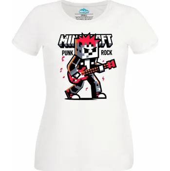 Dámské tričko Dámské tričko Minecraft Punk Rocker (Velikost: XL, Barva: Bílá)