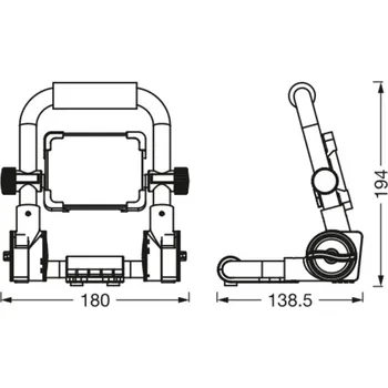 Lampička Ledvance LED-Worklight Value R-Stand reflektor 10W - kabel 150 cm černá, šedá LED 10 W celkem