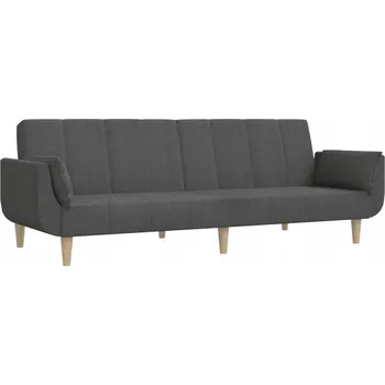 Pohovka Rozkládací dvoumístná pohovka, tmavě šedá, 220x84,5x69 cm