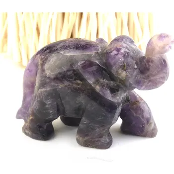 Přírodní kámen Ametyst soška slona z Indie 158g
