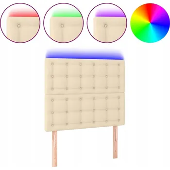 Čelo postele LED krémové 100x5x118/128 cm - hravý prvek, skvělá opora