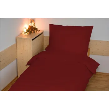 Brotex Prodloužené povlečení bavlna UNI 140x220, 70x90cm vínové Zapínání: nitěný knoflík