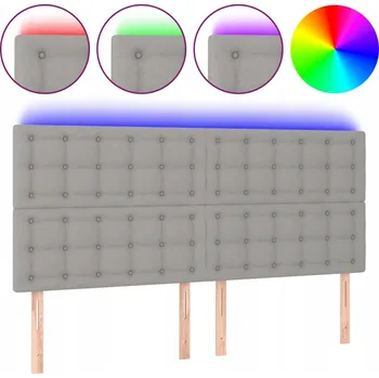 LED Záhlaví 200x118 cm světle šedé