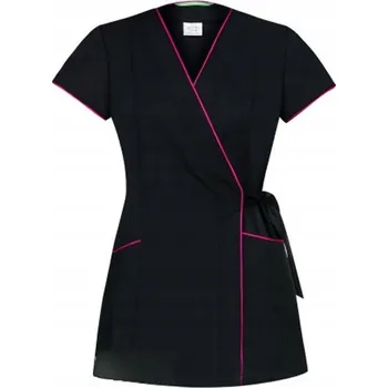 Kuchyňská zástěra Rena Zástěra Model 38 Černá + Fuchsiová Velikost 42