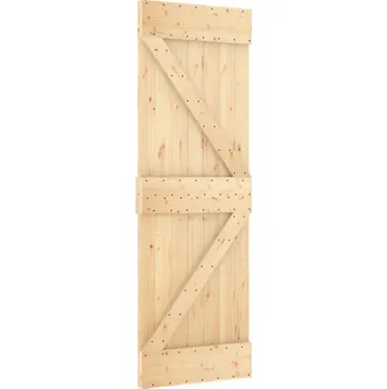 Interiérové dveře Posuvné dveře z masivního borovicového dřeva NARVIK, 70x3,6x210 cm, přírodní.