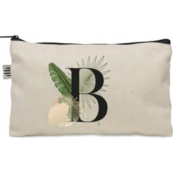 Kosmetická taška KOSMETICKÁ TAŠTIČKA béžová s iniciálami jména a PÍSMENEM B (Beata, Basia) KO_127
