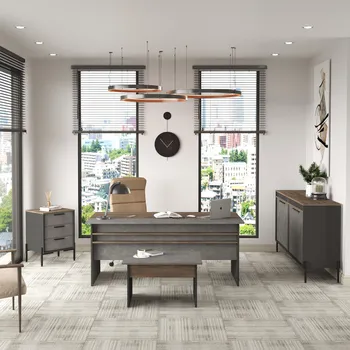 Flipchart NORCIA kancelářský set se skříňkou, bavlna/beton/antracit