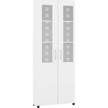 regál Max-i Vitrína LATHAM DS06 policová s dvířky a vitrínou Zvolte barvu:: bílá