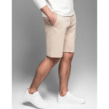 Pánské kraťasy Pánské ležérní šortky SLIM FIT z žakárového úpletu - béžové V2 OM-SRCS-0168 - L