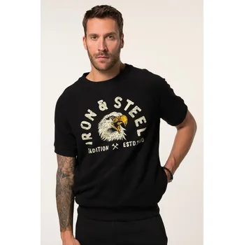 Pánská mikina JP1880, Plus size Mikina JP1880, břišní střih, krátké rukávy, do 8XL pro plnoštíhlé nadměrná velikost, 835541100-1455, černý, 6XL, Plus size oblečení, Oblečení pro vysoké muže, Nadměrné velikosti, Oblečení pro plnoštíhlé.