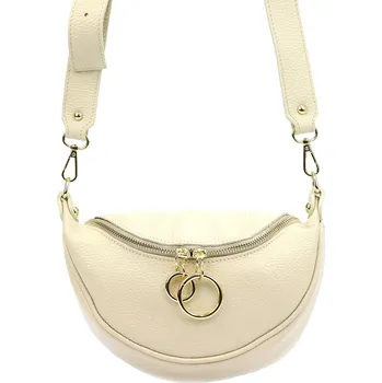 Kabelka Dámská kožená crossbody kabelka Luka 20-033 krémová