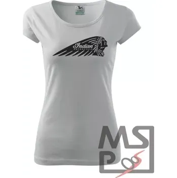 Dámské Triko s moto motivem 77 Indian S bílé