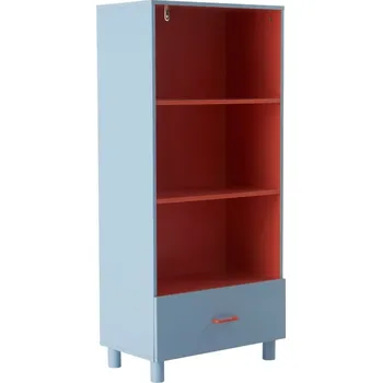 Knihovna Jotex Modro-červená lakovaná dětská knihovna BIBBI 131 x 60 cm