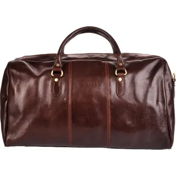 Pánská kožená cestovní taška 0788 tmavě hnědá, IL GIGLIO