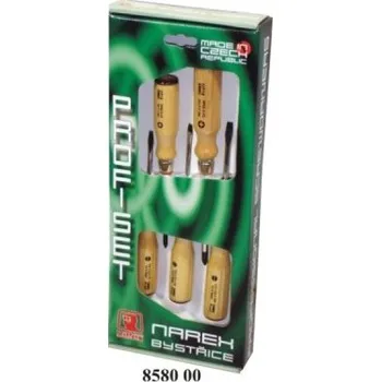 Sada nářadí Narex Bystřice 858000 Sada šroubováků 5-dílná, plochý + PHILLIPS, dřevěná rukoj