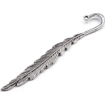 Doplněk ke knize Záložka do knihy 10x80 mm pírko, malé, platina s patinou