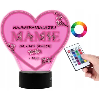 Lampička LAMPA NA SKLENĚ Dárek 3D LED RGB + DÁLKOVÝ OVLADAČ 16 BAREV