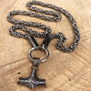 Peněženka Přívěsek na krk Erik and Sons Thors Hammer - stříbrný