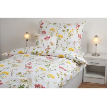 Povlečení JAN peří Povlečení z bavlněného saténu - luční kvítí - Povlečení z bavlněného saténu - luční kvítí - souprava povlečení 70x90 + 140x200