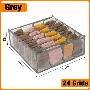 Úložný box Úložný box na prádlo | Multifunkční organizér na spodní prádlo - 24 obruby-šedá