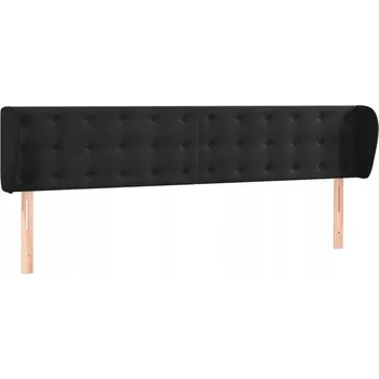 Čelo postele Uszak Samet Černá 183x23x78/88 cm