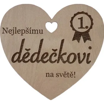 metr Nejlepšímu dědečkovi Dřevěné srdíčko