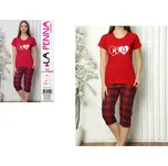 dobirkov.cz Dámské pyžamo, 3/4 kalhoty, halenka s krátkým rukávem - červená