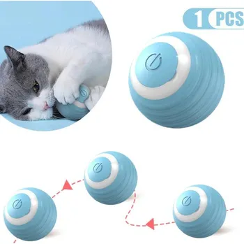 Hračka pro kočku Interaktivní míček pro kočky | Chytrá hračka pro kočky 1+1 ks - nebesky modrá