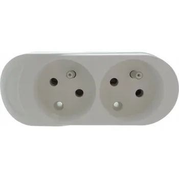 Elektrická zásuvka Elektrická Zásuvka rozbočka GTV bílá
