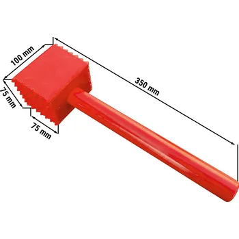 Kráječ na chleba G.Gastro Manual Meat Tenderiser Mallet – red - square head - plastic - 350 mm length