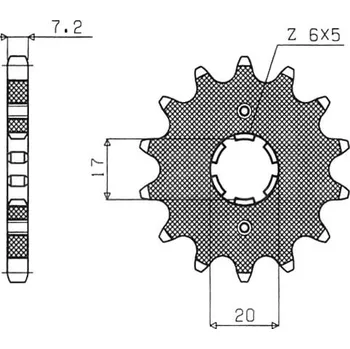 Řetězová sada pro motocykl řetězové kolečko pro sekundární řetězy typu 428, SUNSTAR (15 zubů) HONDA CBR 125 R 2004-2017