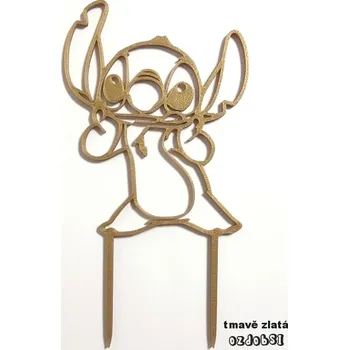 Lilo a Stitch č.2 - plastový zápich - Tmavě zlatá