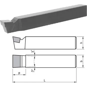 Příslušenstí k soustruhu DENAS 223718-25x16-U30 - Nůž soustružnický 25x16x140mm nabírací přímý U30 (M20), DIN 4976