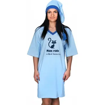 Dámské noční prádlo Dámská noční košile Mám ráda mlsné kocoury - velikost L