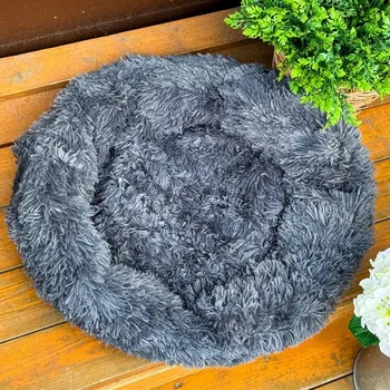 Pelíšek pro psa Pelíšek Donut ECONOMY M, 50cm, tm. šedá