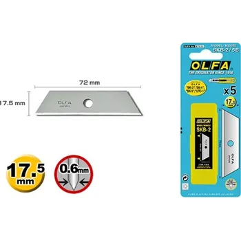 Pracovní nůž Olfa SKB-2/5 Čepele náhradní řezací, výška17,5mm(bal.5ks)