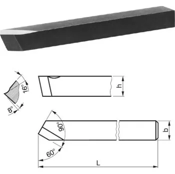 Sada nářadí STROJÍRNY POLDI 223517 25x25 - Nůž soustružnický 25x25x140mm ubírací přímý levý 60°, RO rychlořezná ocel