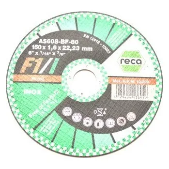 Příslušenství k brusce RECA dělicí kotouč F1/ Inox rovný O 150mm síla 1,6 mm otvor 22,23mm