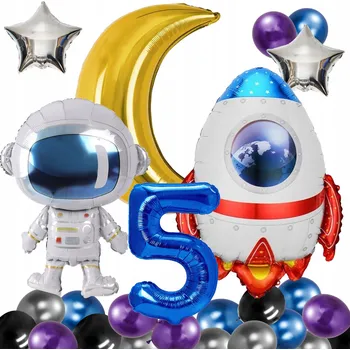 Balónek BALÓNKY k 5. narozeninám KOSMOS RAKETA ASTRONAUT