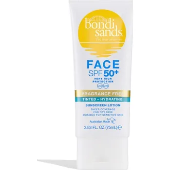 Přípravek na opalování Bondi Sands - SPF 50+ Fragrance Free Hydrating Tinted Face Lotion Opalovací krémy 75 ml unisex